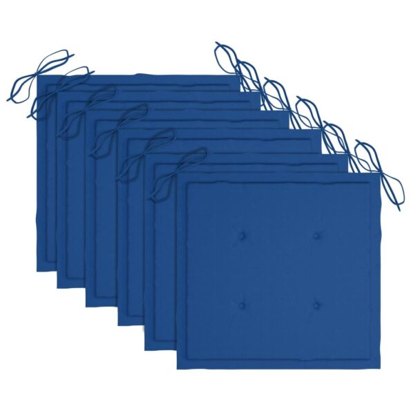 vidaXL Záhradné stoličky 6 ks s podložkami tíkový masív – Obrázok 7