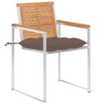 vidaXL Záhradné stoličky 8 ks s podložkami tíkový masív – Obrázok 2