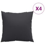 vidaXL Dekoratívne vankúše 4 ks čierne 60x60 cm látka – Obrázok 2