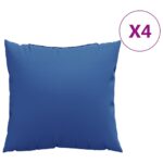 vidaXL Dekoratívne vankúše 4 ks kráľovské modré 60x60 cm látka – Obrázok 2