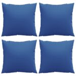 vidaXL Dekoratívne vankúše 4 ks kráľovské modré 60x60 cm látka – Obrázok 4