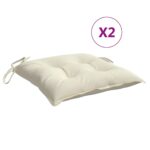 vidaXL Podložky na stoličku 2 ks, krémové 50x50x7 cm, oxfordská látka – Obrázok 2