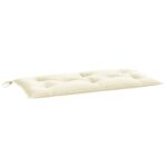 vidaXL Vankúš na záhradnú lavičku krémový 100x50x7 cm oxfordská látka – Obrázok 2