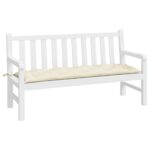 vidaXL Podložka na záhradnú lavičku krémová 150x50x7cm oxfordská látka – Obrázok 3
