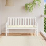 vidaXL Podložka na záhradnú lavičku krémová 150x50x7cm oxfordská látka