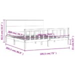 vidaXL Posteľný rám s čelom Super King masívne drevo – Obrázok 12