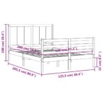 vidaXL Posteľný rám s čelom 120x200 cm masívne drevo – Obrázok 12