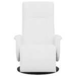 vidaXL Sklápacie kreslo s podnožkou biele umelá koža – Obrázok 3