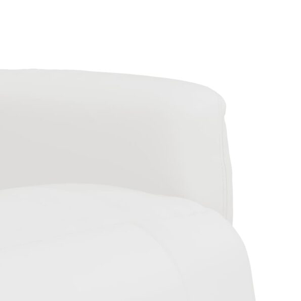 vidaXL Sklápacie kreslo s podnožkou biele umelá koža – Obrázok 7