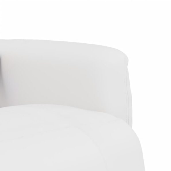 vidaXL Masážne sklápacie kreslo s podnožkou biele umelá koža – Obrázok 8