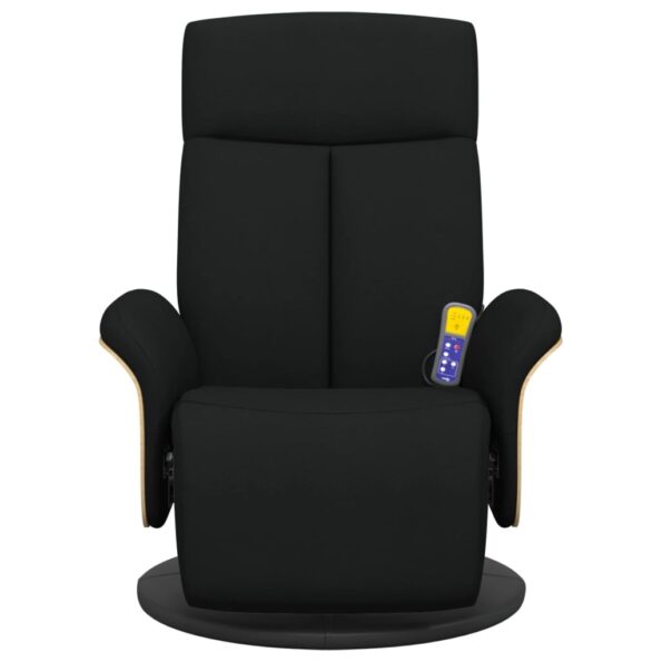 vidaXL Masážne sklápacie kreslo s podnožkou čierne látkové – Obrázok 3