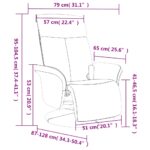 vidaXL Masážne sklápacie kreslo s podnožkou modré látkové – Obrázok 11