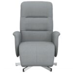 vidaXL Sklápacie kreslo s podnožkou bledosivé látkové – Obrázok 3