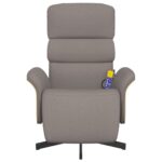 vidaXL Masážne sklápacie kreslo s podnožkou sivohnedé látkové – Obrázok 3