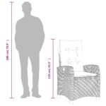 vidaXL 5-dielna záhradná jedálenská sada s podložkami sivá polyratan – Obrázok 10