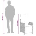 vidaXL 5-dielna záhradná jedálenská sada s podložkami sivá polyratan – Obrázok 10