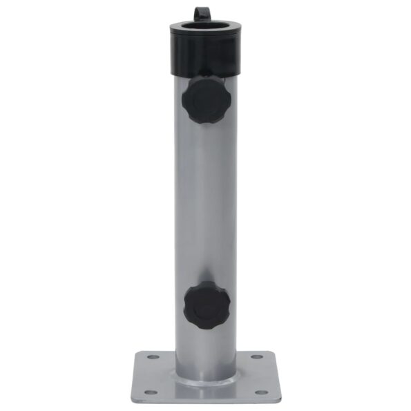 vidaXL Podstavec na slnečník pre tyč Ø38/48 mm strieborný oceľ – Obrázok 2