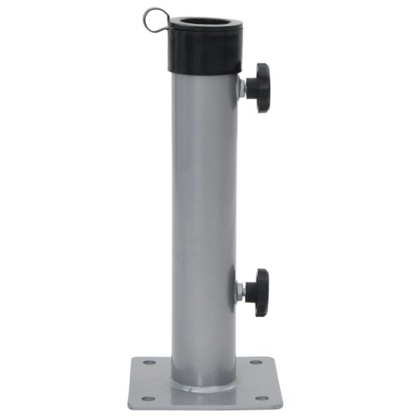 vidaXL Podstavec na slnečník pre tyč Ø38/48 mm strieborný oceľ – Obrázok 3