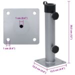 vidaXL Podstavec na slnečník pre tyč Ø38/48 mm strieborný oceľ – Obrázok 7