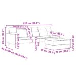 vidaXL 2-miestna rozkladacia pohovka s podnožkou bledosivá látka – Obrázok 11