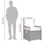 vidaXL 5-dielna záhradná jedálenská sada s podložkami sivá polyratan – Obrázok 9