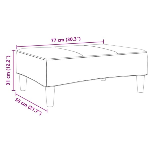 vidaXL Podnožka bledosivá 77x55x31 cm látková – Obrázok 8