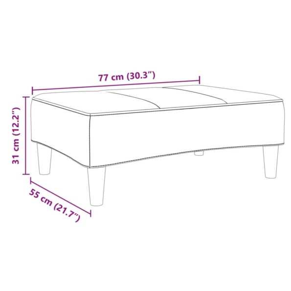vidaXL Podnožka tmavosivá 77x55x31 cm látková – Obrázok 8