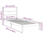 vidaXL Extra dlhá posteľ bez matraca 90x220 cm masívne drevo – Obrázok 9