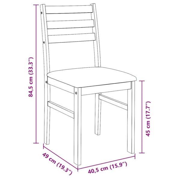 vidaXL jedálenské stoličky s vankúšmi 2 ks Biela guma masívneho dreva – Obrázok 11