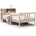 vidaXL Posteľ s knižnicou bez matraca 75x190 cm borovicový masív – Obrázok 2