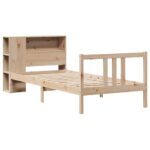 vidaXL Posteľ s knižnicou bez matraca 75x190 cm borovicový masív – Obrázok 3