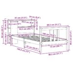 vidaXL Posteľ s knižnicou bez matraca 75x190 cm borovicový masív – Obrázok 11