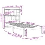 vidaXL Posteľ s knižnicou bez matraca 75x190 cm borovicový masív – Obrázok 11