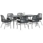 vidaXL 7-dielna záhradná súprava a vankúše polyratan a sklo