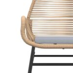 vidaXL 7-dielna záhr. jedálenská súprava vankúše hnedá polyratan sklo – Obrázok 6