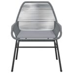 vidaXL 5-dielna záhradná jedálenská súprava+podložky, sivá, polyratan – Obrázok 5