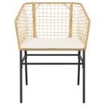 vidaXL 5-dielna záhradná súprava a vankúše hnedá polyratan a sklo – Obrázok 5