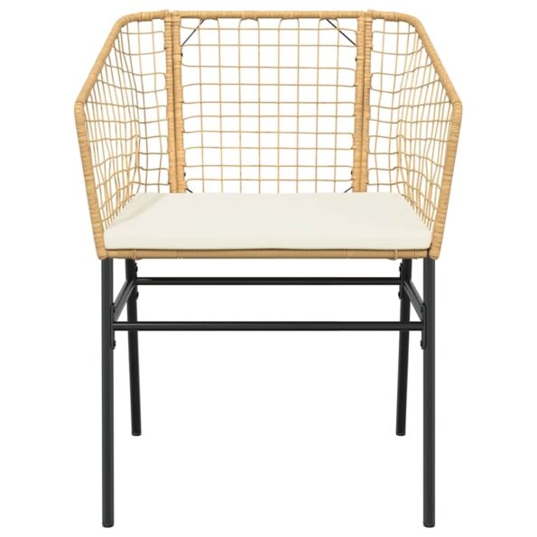 vidaXL 5-dielna záhradná súprava a vankúše hnedá polyratan a sklo – Obrázok 5