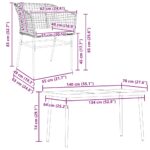 vidaXL 5-dielna záhradná súprava a vankúše hnedá polyratan a sklo – Obrázok 10