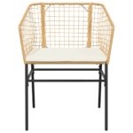 vidaXL 7-dielna záhr. jedálenská súprava vankúše hnedá polyratan sklo – Obrázok 5