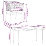 vidaXL 7-dielna záhr. jedálenská súprava vankúše hnedá polyratan sklo – Obrázok 10