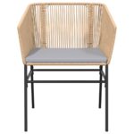 vidaXL 5-dielna záhradná súprava a vankúše hnedá polyratan a sklo – Obrázok 5