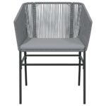 vidaXL 5-dielna záhradná jedálenská súprava+podložky, sivá, polyratan – Obrázok 5