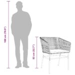 vidaXL 5-dielna záhradná jedálenská súprava+podložky, sivá, polyratan – Obrázok 11