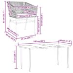 vidaXL 7-dielna záhradná jedálenská súprava+podložky, sivá, polyratan – Obrázok 10