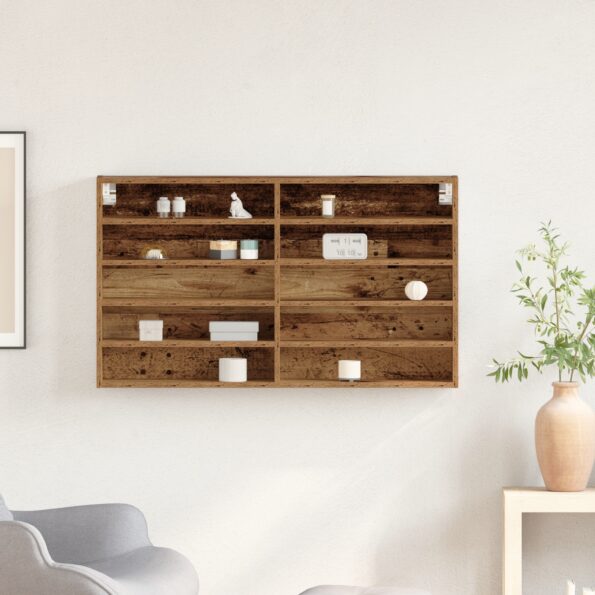 vidaXL Vitrína Staré Dřevo 100x15x58 cm Kompozitné Drevo – Obrázok 4