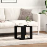 vidaXL Konferenčný stolík Čierny dub MDF 32 x 32 x 30 cm Jednoduchý – Obrázok 4