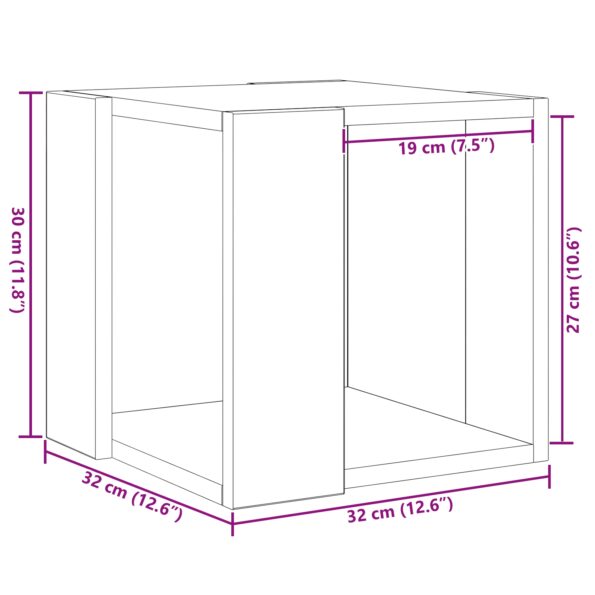 873912_9.jpg vidaXL Konferenčný stolík Čierny dub MDF 32 x 32 x 30 cm Jednoduchý – Obrázok 9