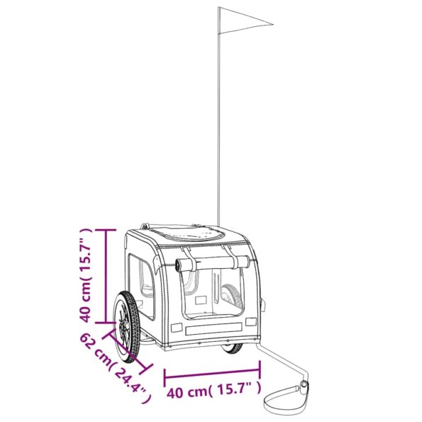 vidaXL Cyklovozík pre zvieratá, modro sivý, oxfordská látka, železo – Obrázok 13