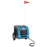 vidaXL Cyklovozík pre zvieratá, modro sivý, oxfordská látka, železo – Obrázok 2